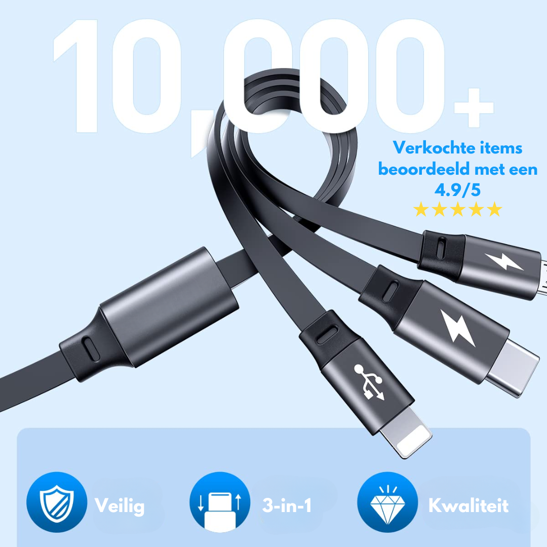 MultiCord Pro™ Fällbar Snabbladdare